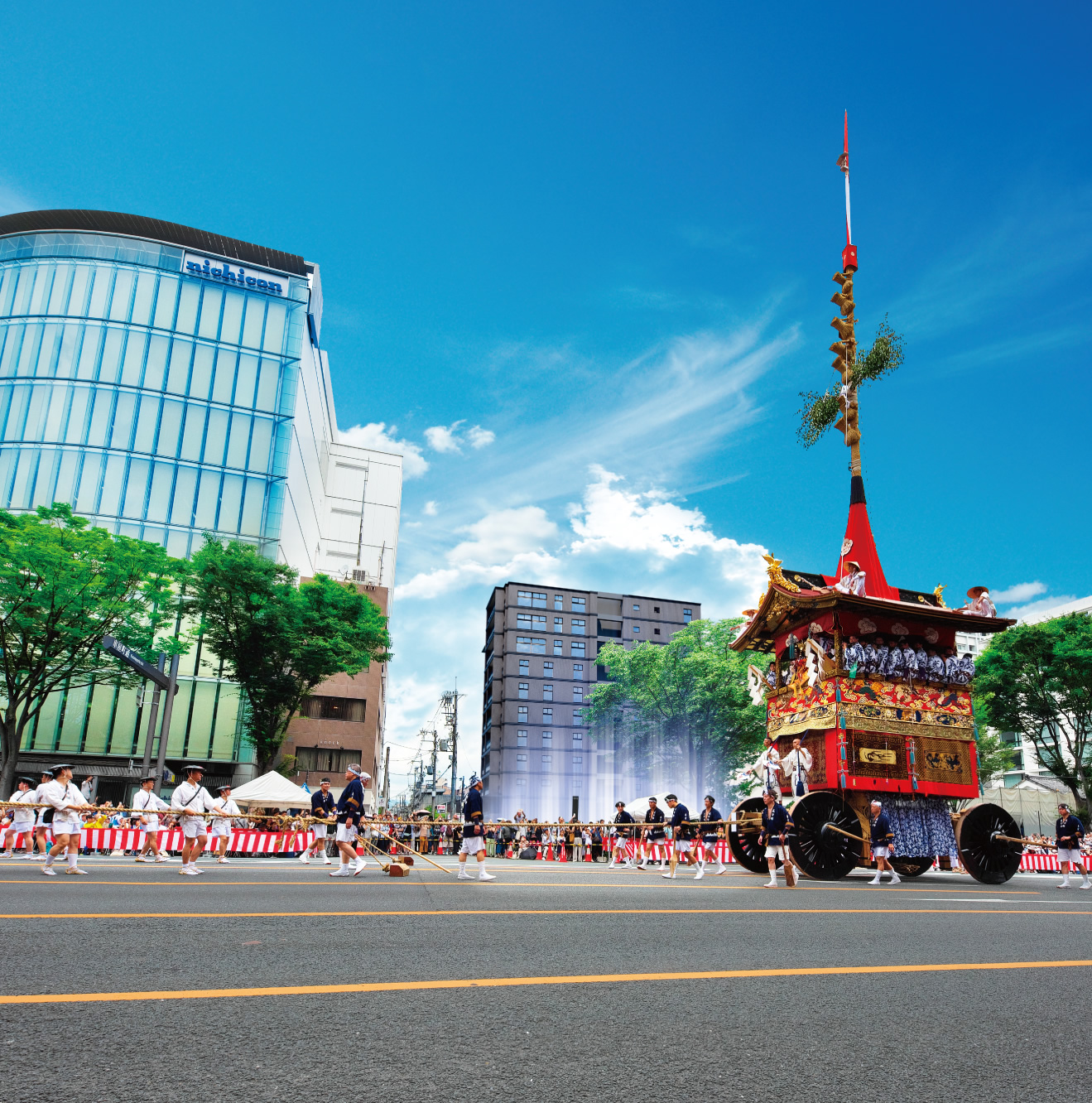 外観完成予想図・「祇園祭 山鉾巡行」2024年7月撮影