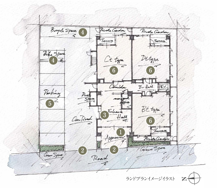 敷地配置図イメージイラスト
