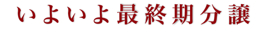 いよいよ最終期分譲