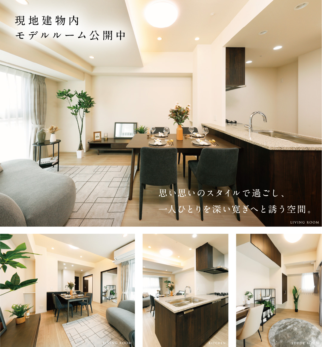 現地建物内モデルルーム公開中