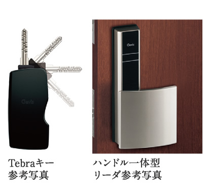 Tebraキー参考写真、ハンドル一体型リーダ参考写真