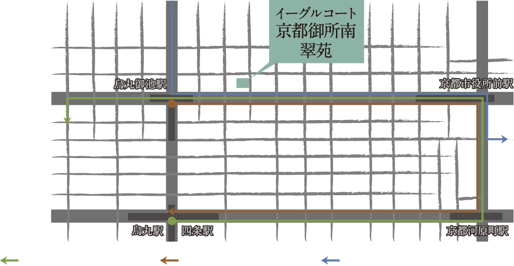 祇園祭(前祭 山鉾巡航ルート）・祇園祭(後祭 山鉾巡航ルート）・時代祭行列の順路